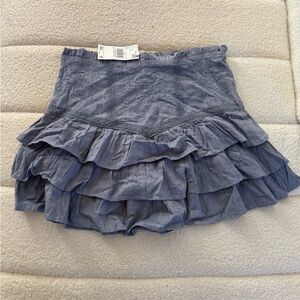 Mango Blue Mini Skirt